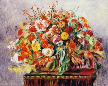  Pierre Obras - con flores bodegones de Pierre Auguste Renoir
